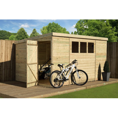 7.7 Ft. W x 13.9 Ft. D Shiplap Pent Wooden Shed