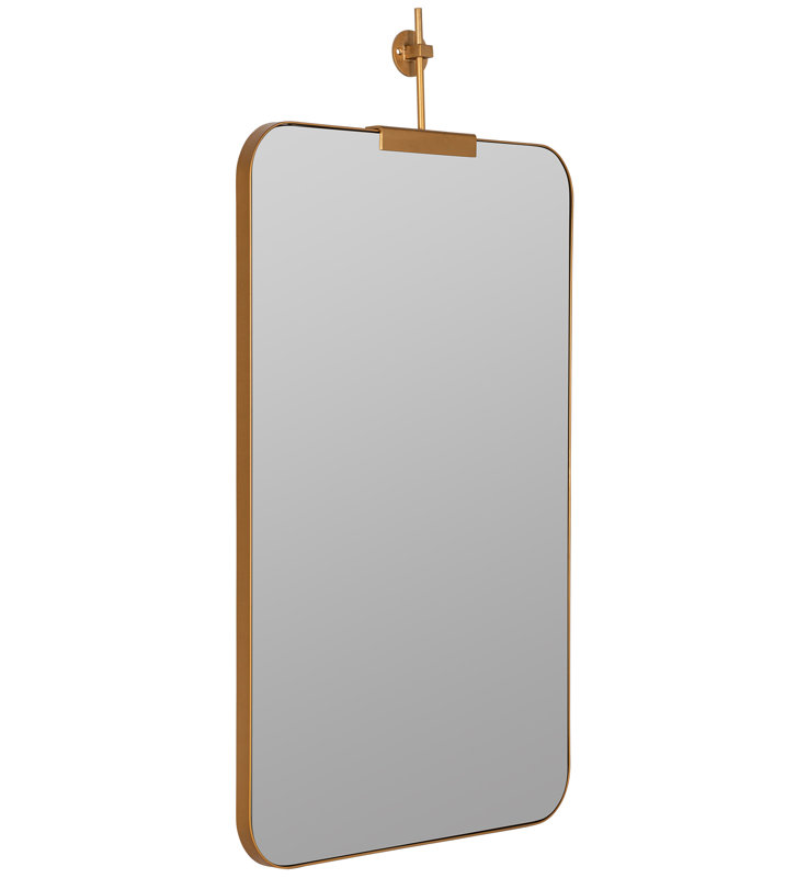 Gold Rectangular Metal Framed Wall Mirror