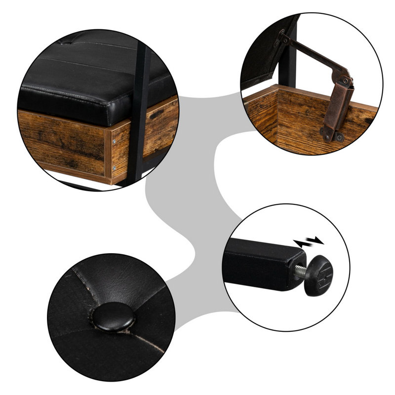 Banc de rangement Keiva, Brun rustique