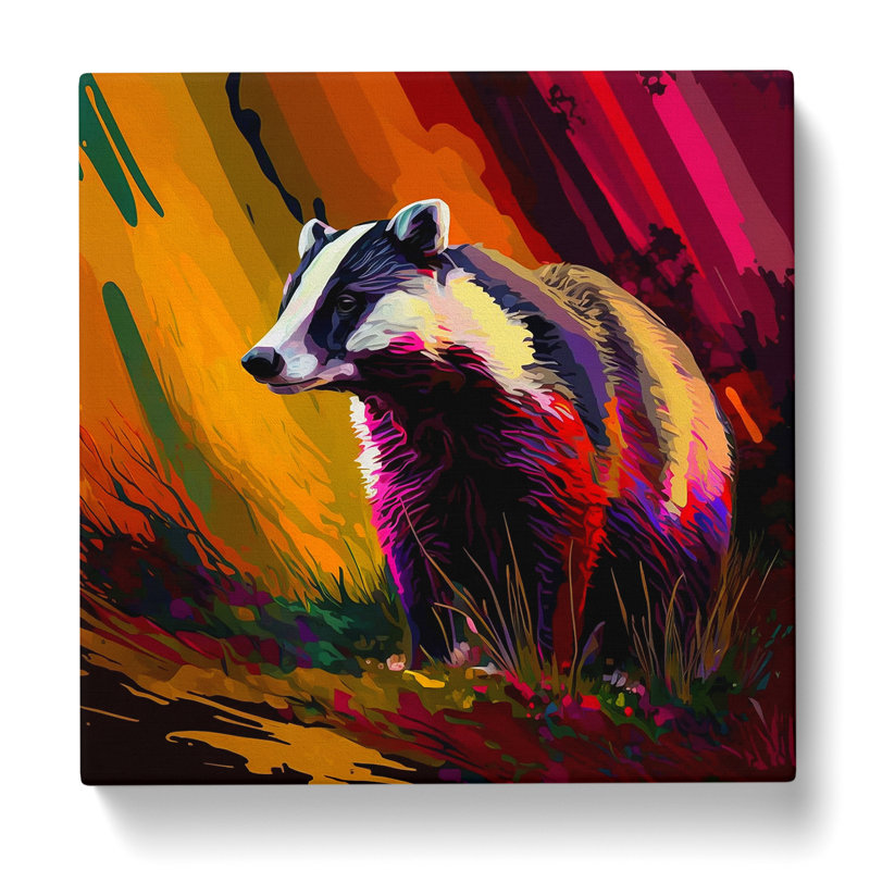 Badger Fauvism - Wrapped Canvas, 35cm H x 35cm W x 3cm D