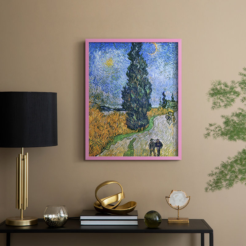"Paysage rétro Lxxv", Rose, H 11 po x l 9 po