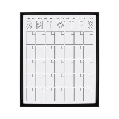 Calter Dry Erase Acrylic Calendar 25.5x31.5 Black