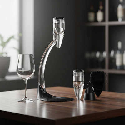 Wine Aerator Pourer And Decanter With Tower Stand Designed For Faster Aeration