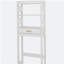 Armoire de rangement au-dessus de la toilette blanche avec un tiroir et 2 tablettes