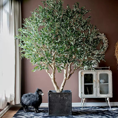 91'' Faux Olive Tree Tree in Freestanding