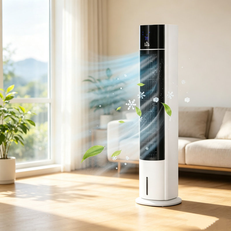 Ventilateur tour 42 po 3-en-1 avec tour à glace et humidificateur, minuterie à 3 vitesses et 3 modes d'affichage à DEL avec télécommande pour le bureau à domicile, refroidissement à glace