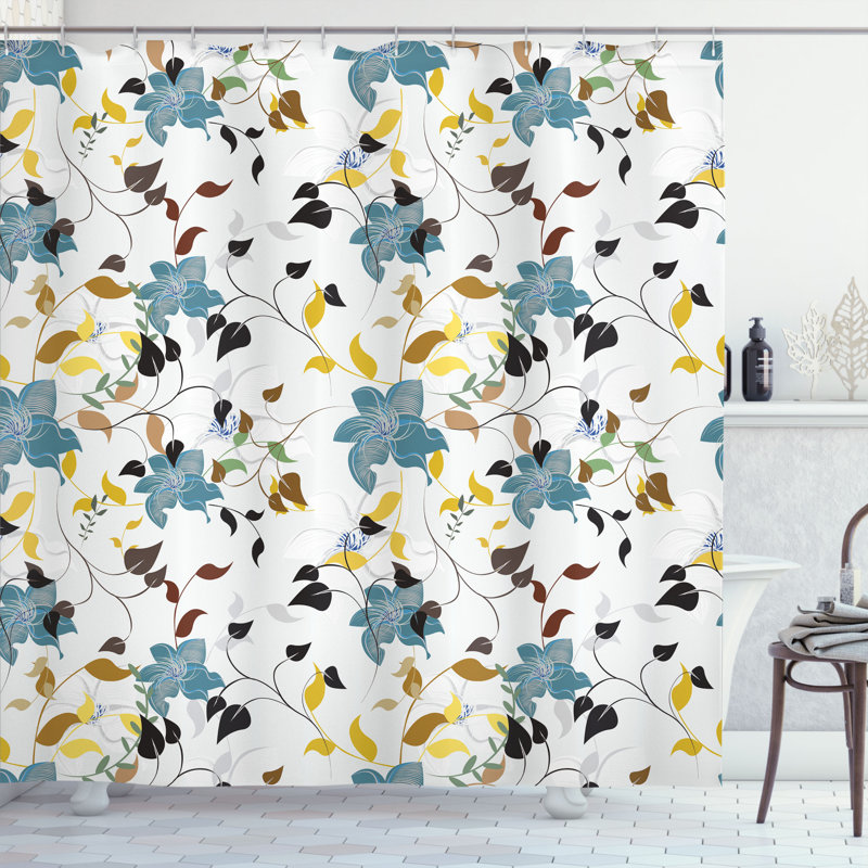 Shower Curtain with Hooks Included, 70" H x 69" W