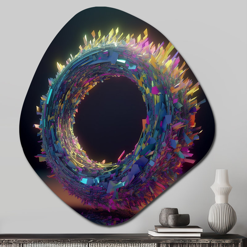 Bunton - Art abstrait en forme de nébuleuse spirale abstraite en métal, H 28 po x l 25 po