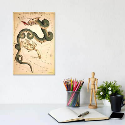 Draco And Ursa Minor by Sidney Hall - Wrapped Canvas Print