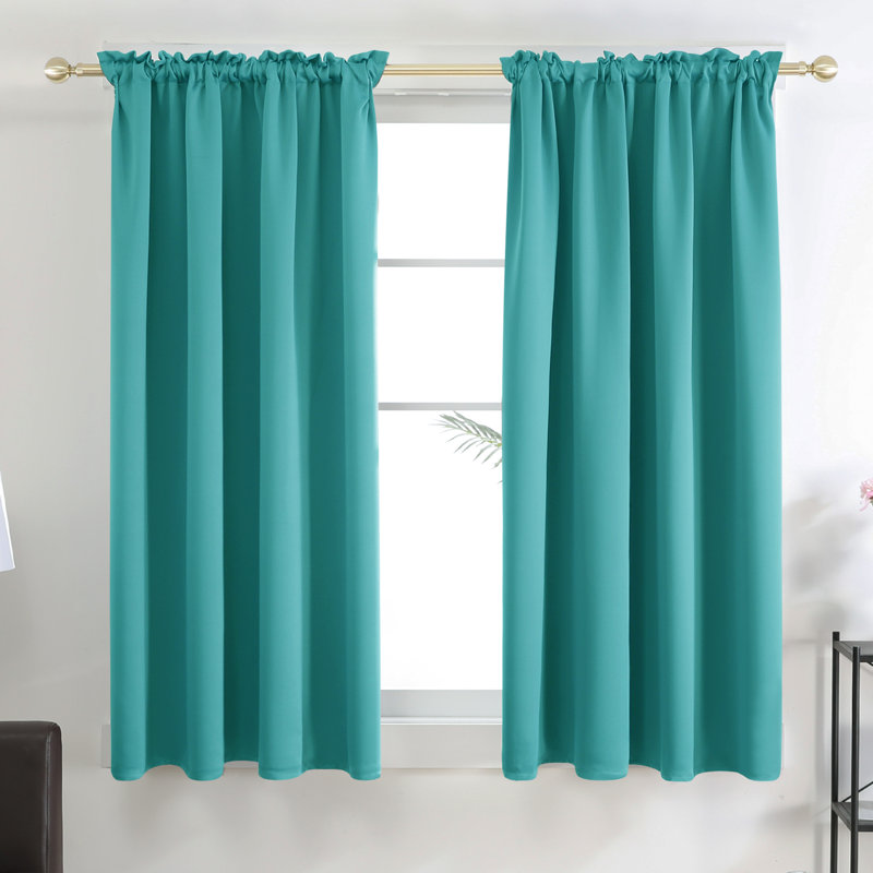 Harlowe Room Darkening Curtain Pair, 38" W x 45" L, Navy Blue