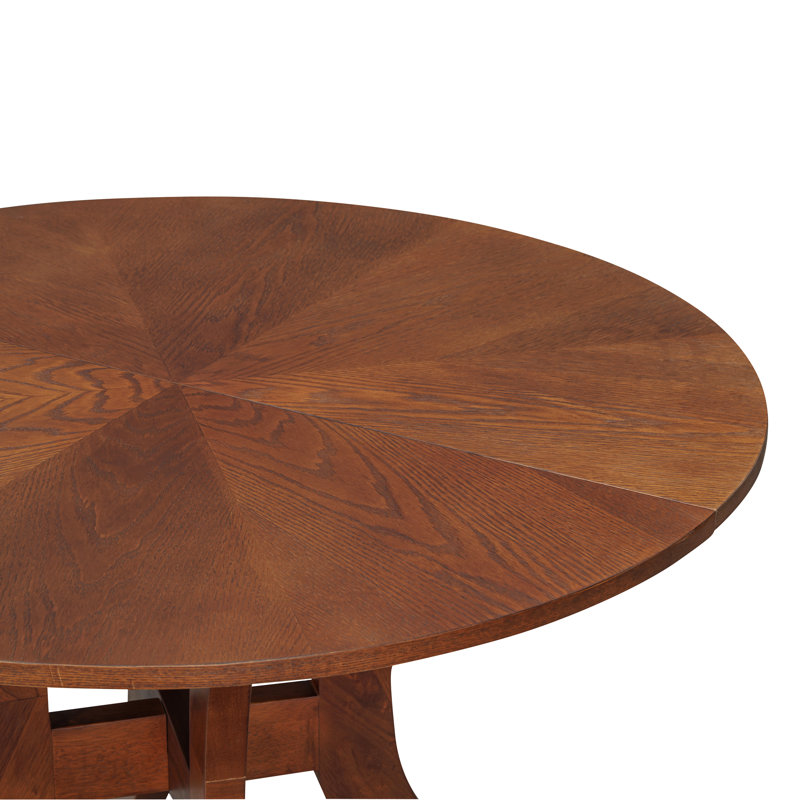 Table de salle à manger ronde 39,4 po - Pieds traditionnels en bois massif, élégance intemporelle, Brun
