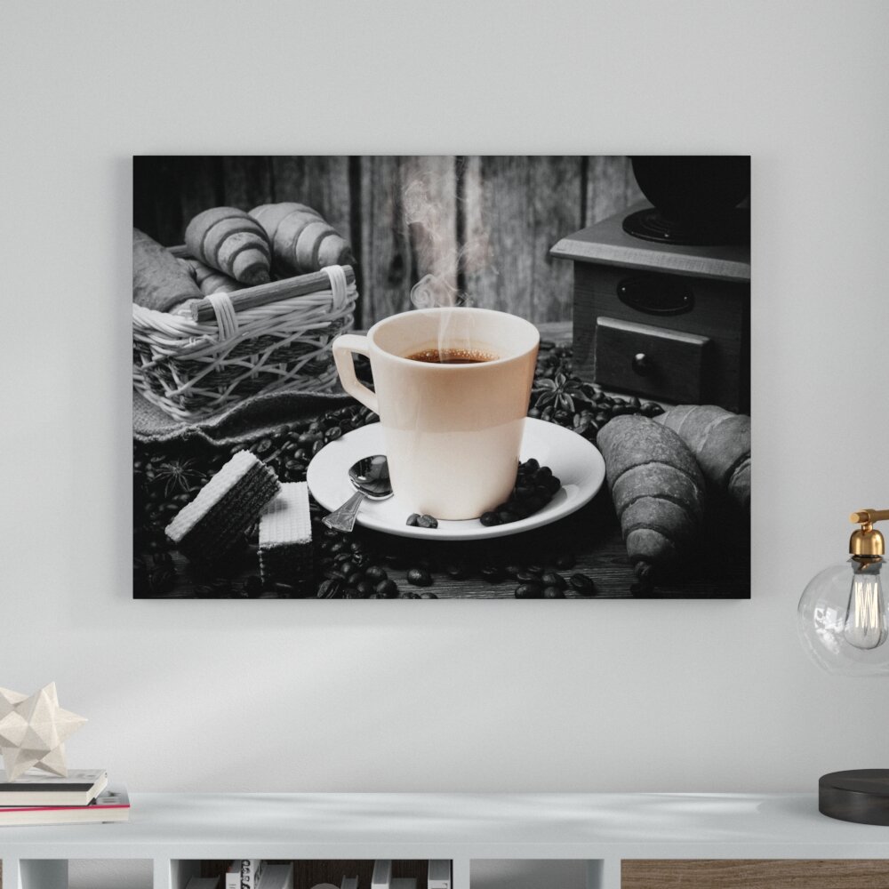 Leinwandbild „Frisch aufgebrühter Kaffee B", Grafikdruck