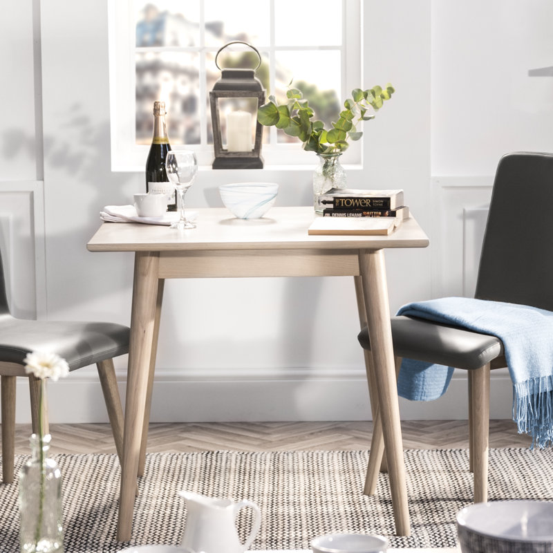Stanton Oak Solid Wood Dining Table, Light Oak