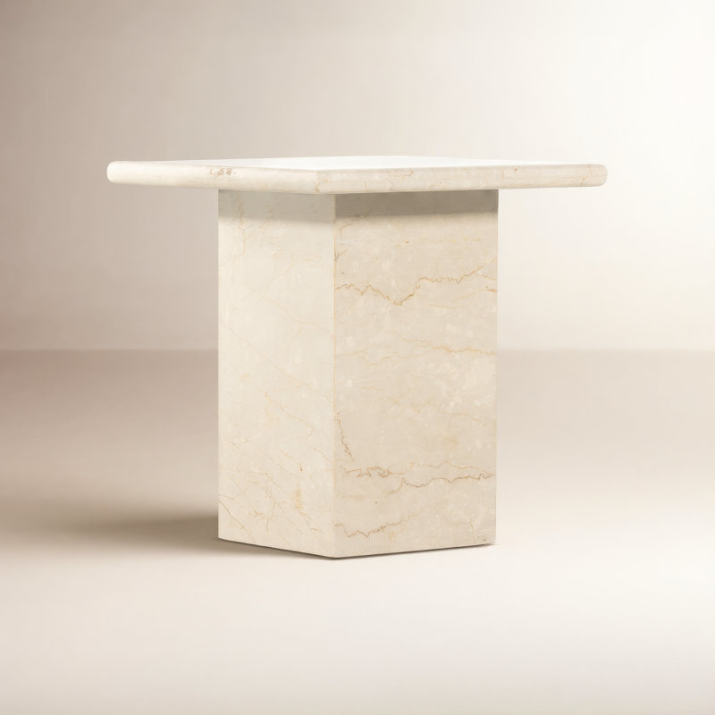 Arum Marble End Table, Cream
