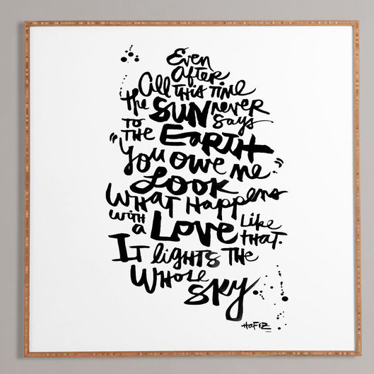 «Even After All 1», reproduction d'art graphique sur bois encadrée, H 20" x l 20" x P 1"