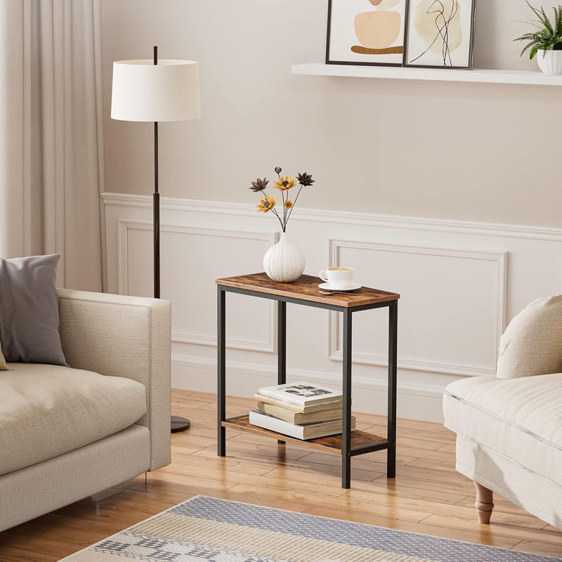 Table de bout industrielle avec rangement pour petits espaces