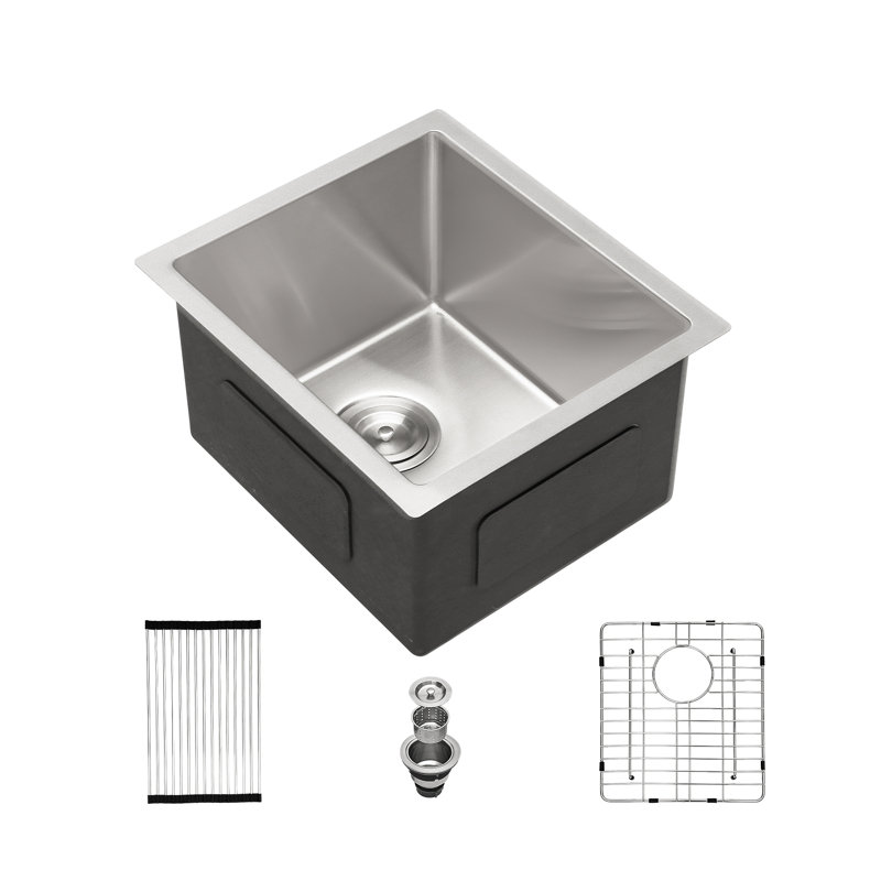 Évier de cuisine encastrable 14 po - évier de cuisine encastrable 14 po x 18 po x 9 po en acier inoxydable de calibre 16 profond 9 pouces