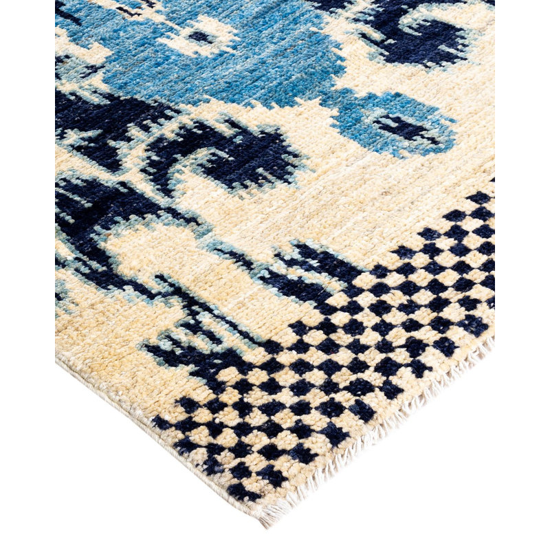 Contemporary One-of-a-Kind Runner 2'6" X 8'6" Hand Knotted Area Rug