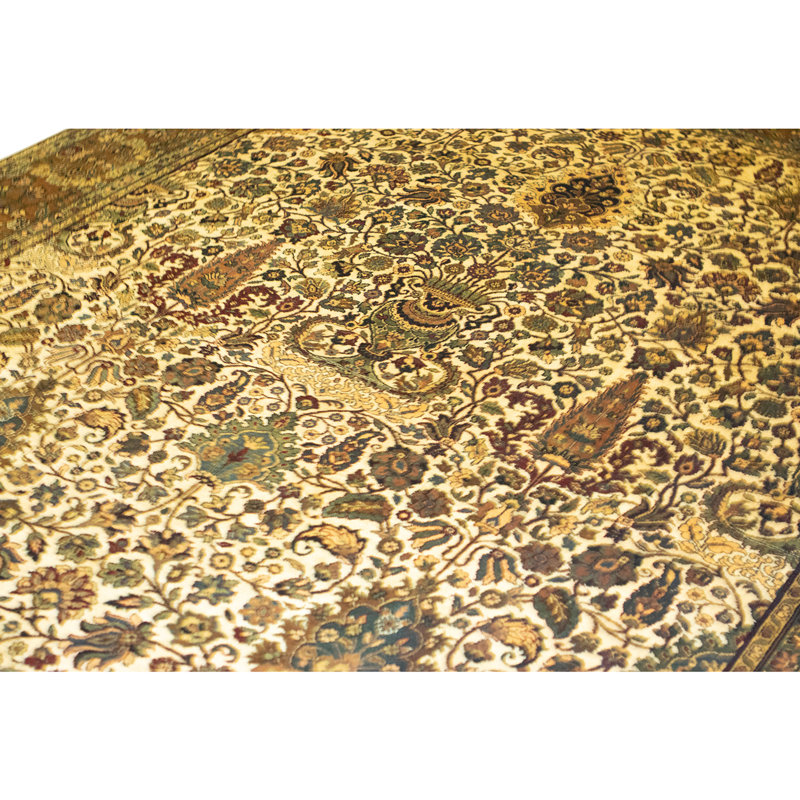 High-Quality Hand-Knotted Cream And Brown Area Rug