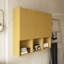 Armoire de salle de bain murale à rayures, avec portes, tablette et compartiment de rangement ouvert, couleur chêne doré-987654072