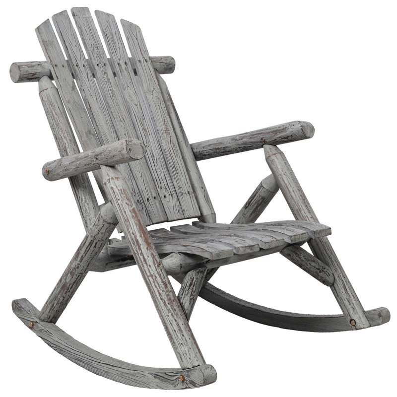 Chaise berçante en bois de sapin durable pour patio et jardin, conception ergonomique avec mouvement de balancement en douceur
