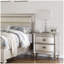 Table de chevet classique Classic Finition beige / blanc ou table de chevet 2 tiroirs argent antique