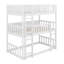 Lit superposé simple en bois d'hévéa à triple couche et équipé d'échelles et de barrières de sécurité-329638475