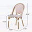 Ensemble de 2 chaises bistro d'extérieur en rotin et aluminium PE résistantes à la rouille avec finition en bambou