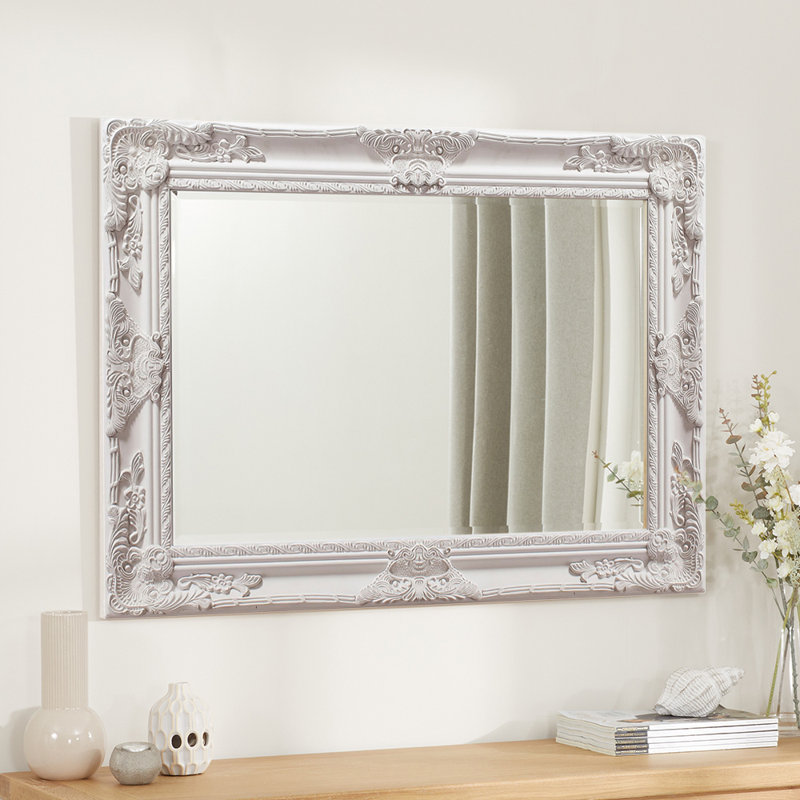 HAMPSIRE Rectangle Wall Mirror 113cm x 83cm, Cream