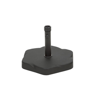Porte-parapluies 66 lb en béton et en acier - hexagonal, adaptateur inclus, noir, base hexagonale robuste de 18,96 po x 14,38 lb, fer, 18,96 po x 18,96 po x 14,38 po, avec différents poteaux et fonction de serrage