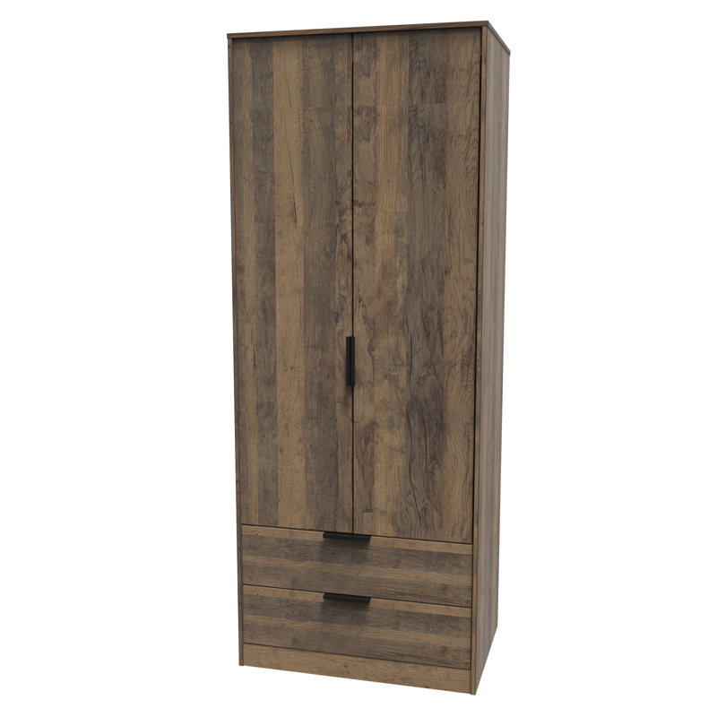 Fully Assembled Tuckerton Wardrobe, 197cm H x 74cm W x 53cm D, Vintage Oak