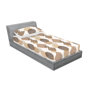 Brun chocolat / motif géométrique blanc cassé