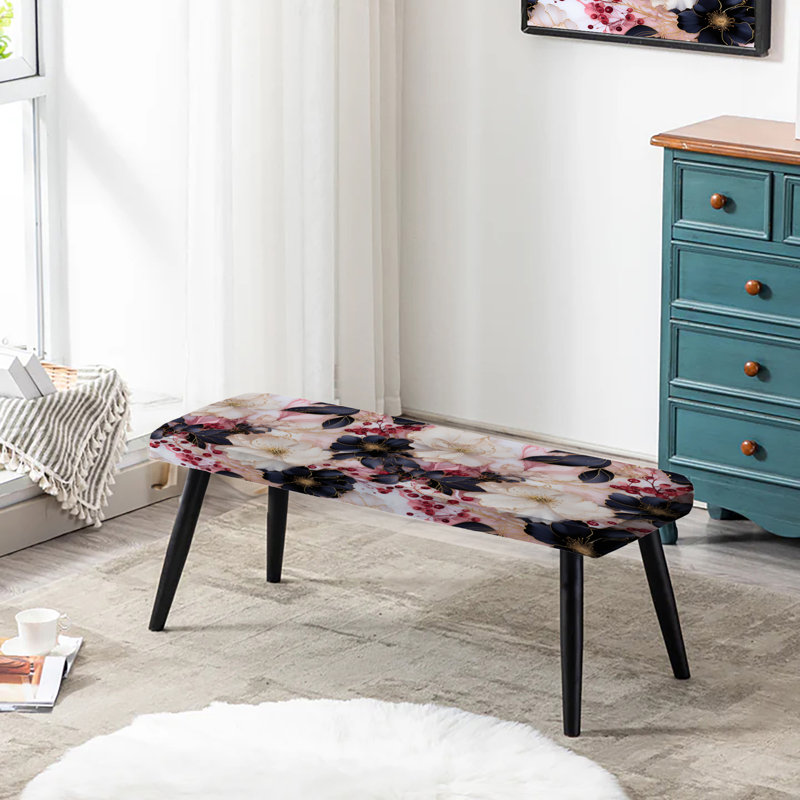 Banc de beauté rembourré en marbre noir