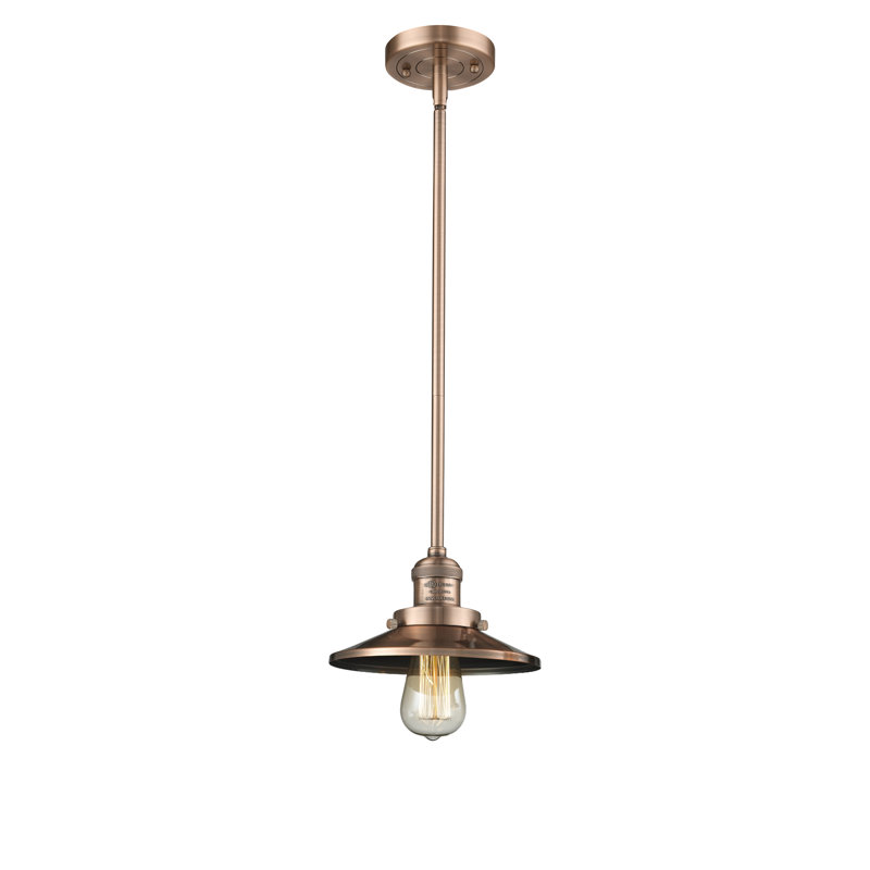 Luminaire suspendu conique à 1 lumière Gault, Cuivre antique
