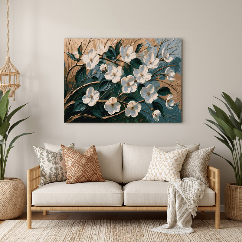 Art mural en métal Botanical Dogwood, H 288 po x l 432 po x P 0,05 po