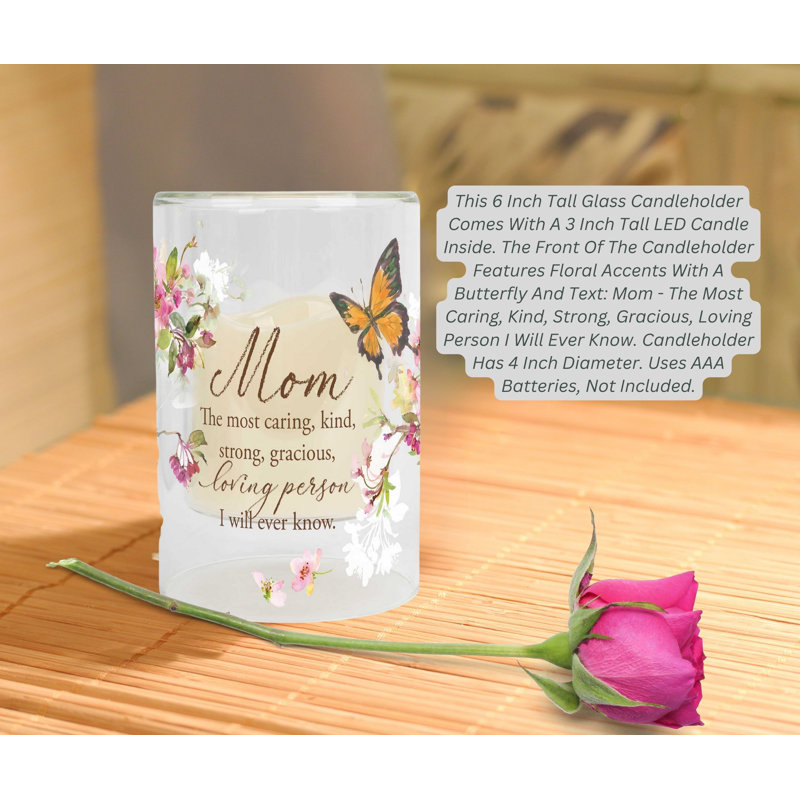 5.7'' H Glass Tabletop Pillar with Candle Included