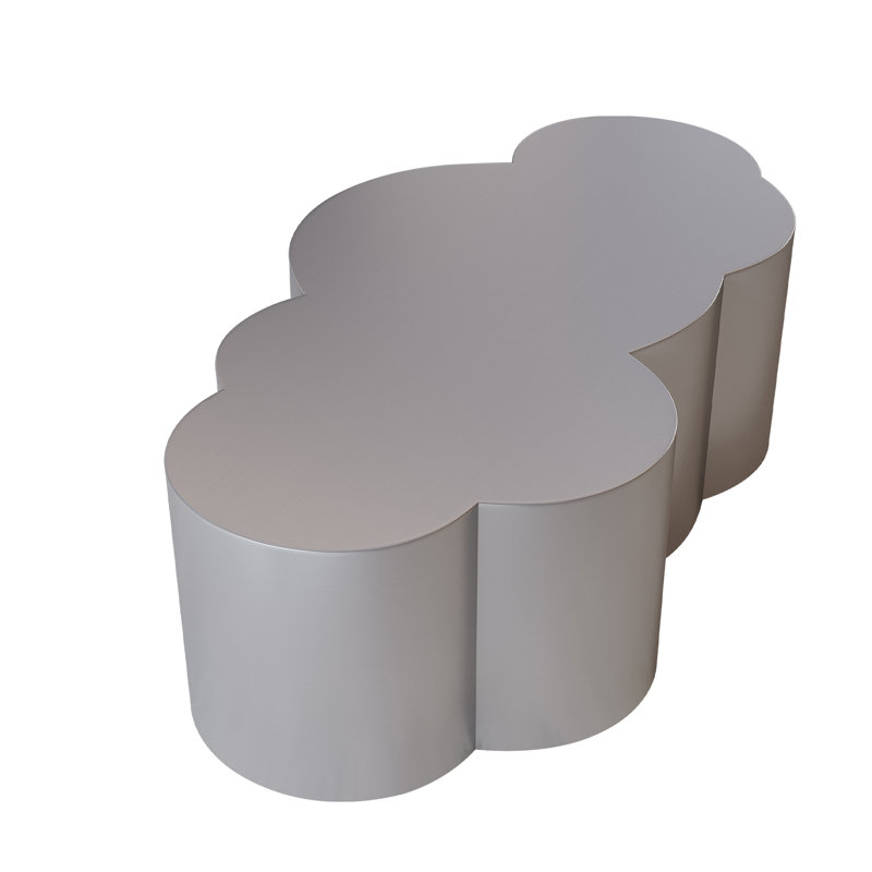 Table basse de 41,3 po en forme de nuage en acier inoxydable pour le salon