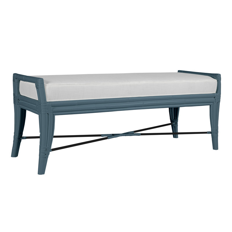 Malacca Upholstered Bench, Regatta Blue