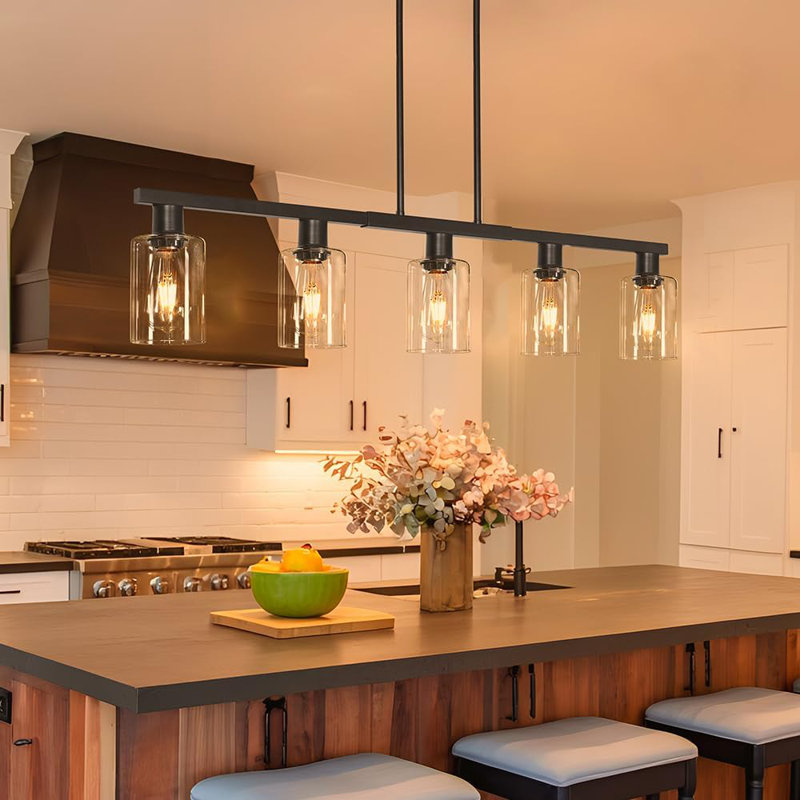 Ensemble de 3 luminaires suspendus en cristal modernes à hauteur réglable pour îlot de cuisine, salle à manger et salon, Or