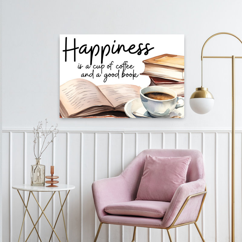 Coffee And A Good Book by Susan Ball - Wrapped Canvas Print, 60.96cm H x 91.44cm W