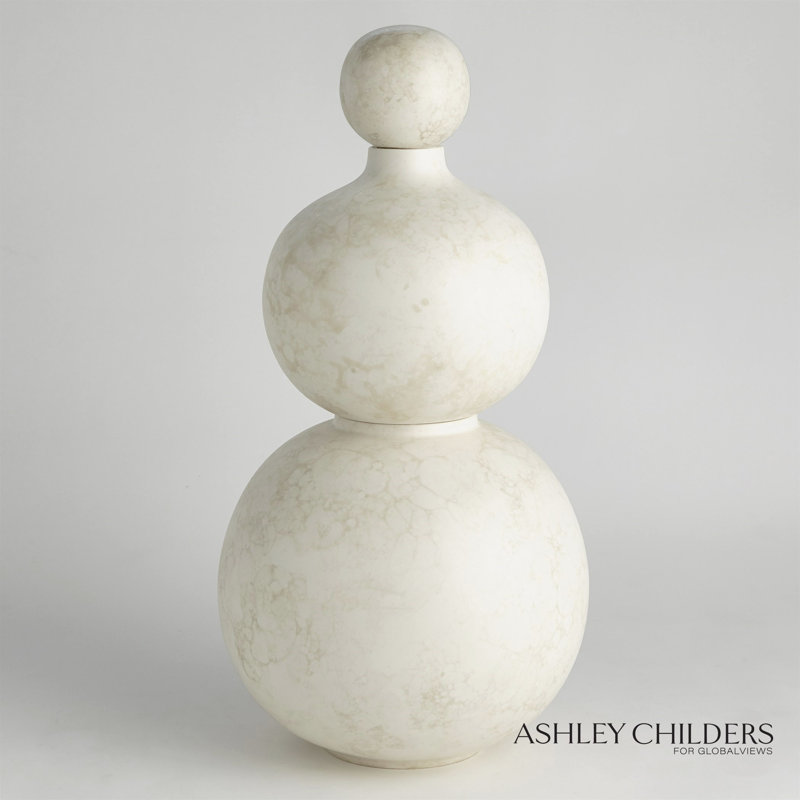 Bubble Stacking Vase-Ivory-Sm, 21.5" H x 11" W x 11" D