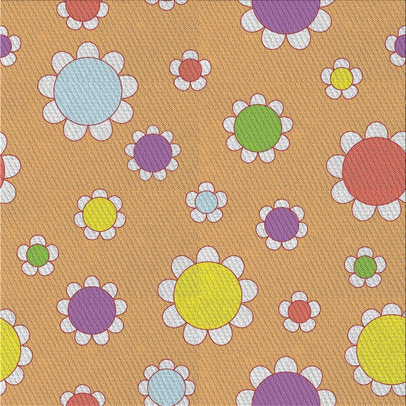 Tapis orange Neema, Carré 4 pi
