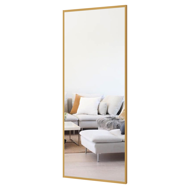 Talma Wood Flat Mirror, 71" H x 28" W, Gold