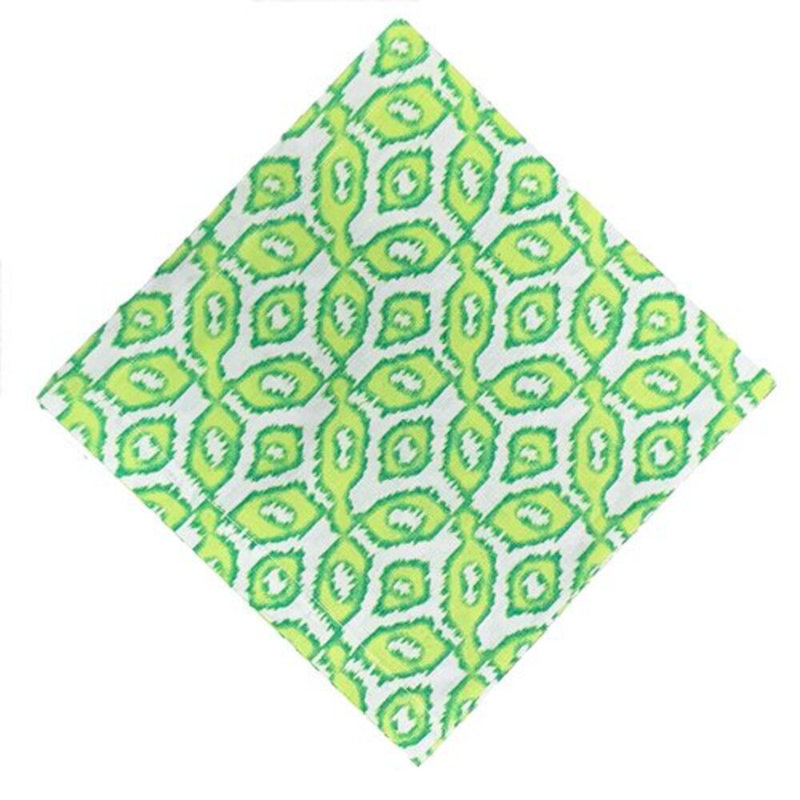 Ikat Napkins, Set Of 4, Green/White