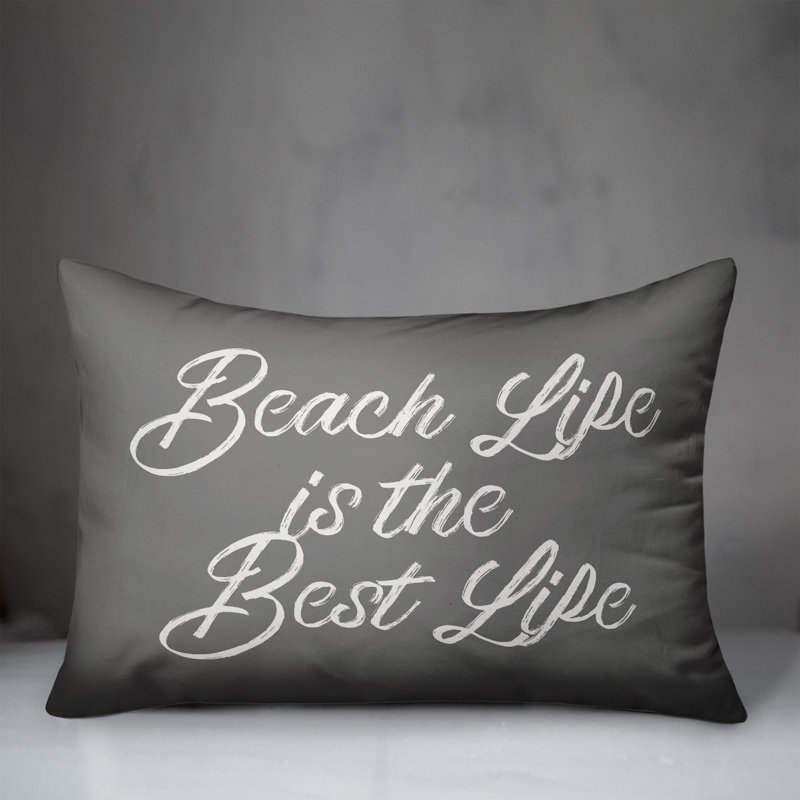 Coussin décoratif intérieur / extérieur en polyester , Gris, H 14 po x l 20 po