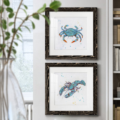 Bubble Blue Crab - ensemble de 2 peintures