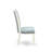 5 Piece Dining Table Set Includes an Oval Kitchen Table with Butterfly Leaf and 4 Baby Blue Linen Fabric Parson Dining Chairs, Linen White-272276622