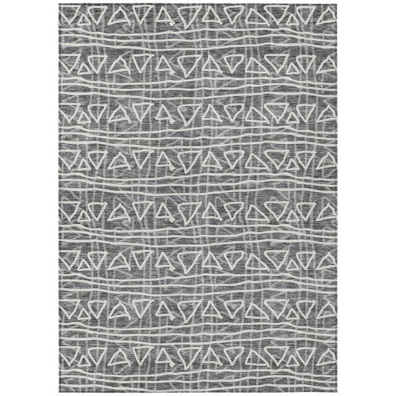 Machine Washable Indoor/Outdoor Chantille ACN730 BohemianRug, Charcoal, 2'6" x 3'10"