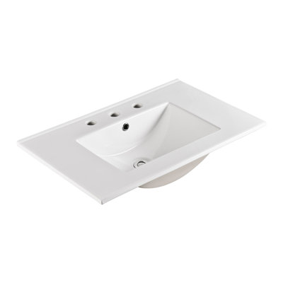 Ceramica 30'' Ceramic Single Bathroom Vanity Top with Sink