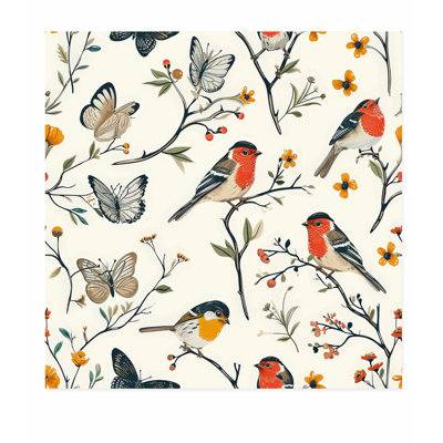 Animaux, oiseaux dans un arbre, impression d'art sans cadre